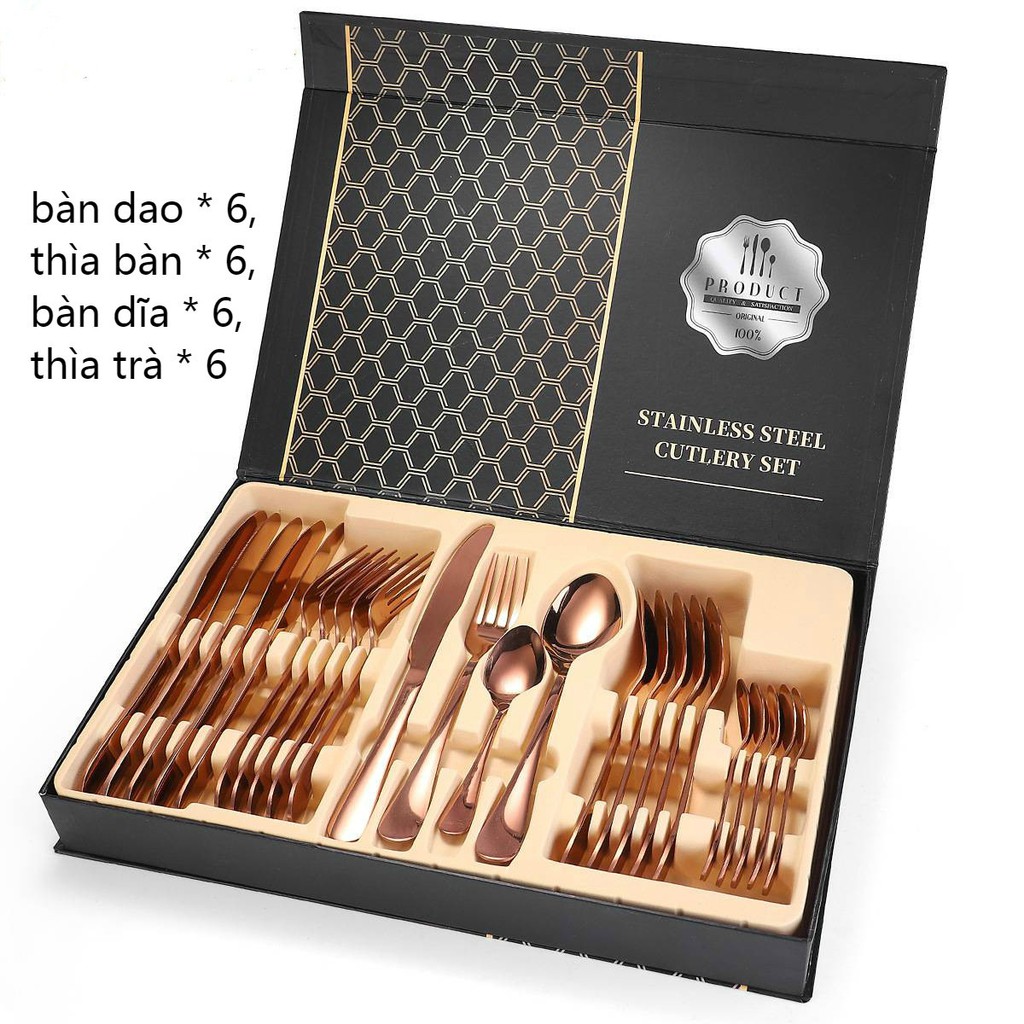 bộ đồ ăn bằng thép không gỉ，Bộ dao kéo 24 món