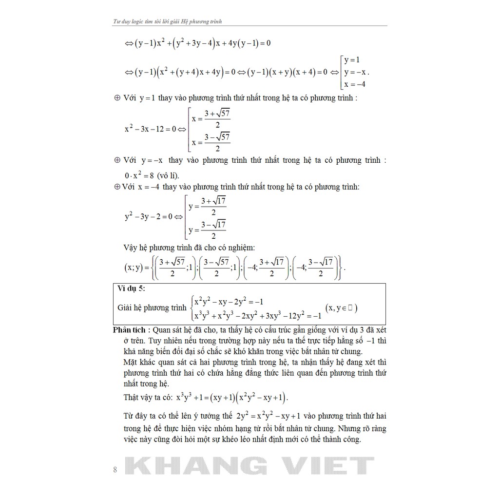 Sách - Tư Duy Logic Tìm Tòi Lời Giải Hệ Phương Trình