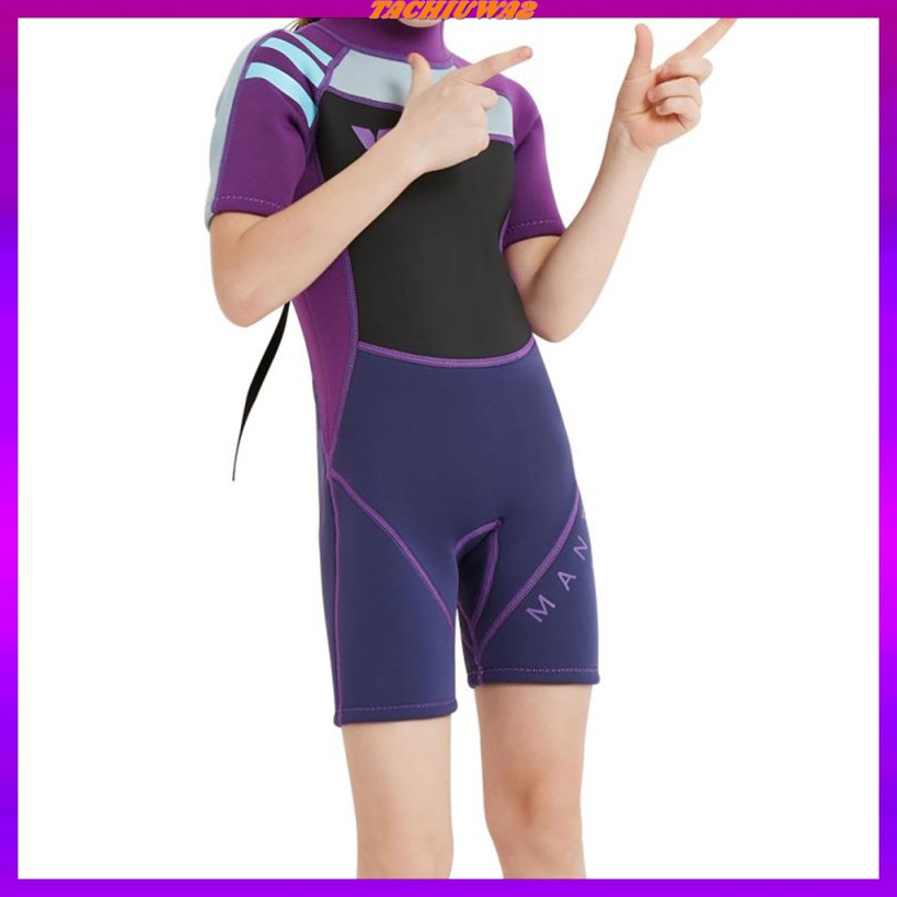 Bộ Đồ Bơi Lặn 2.5mm Tay Ngắn Bằng Cao Su Tổng Hợp Giữ Nhiệt Cho Bé Trai / Gái Tachiuwa2