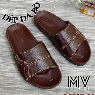 Dép nam, dép nam da bò quai ngang cao cấp hàng VNXK DT17