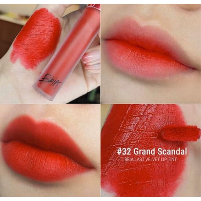 Son kem lì Bbia Last Velvet Lip Tint màu 32 Grand Scandal -Đỏ Tươi | WebRaoVat - webraovat.net.vn