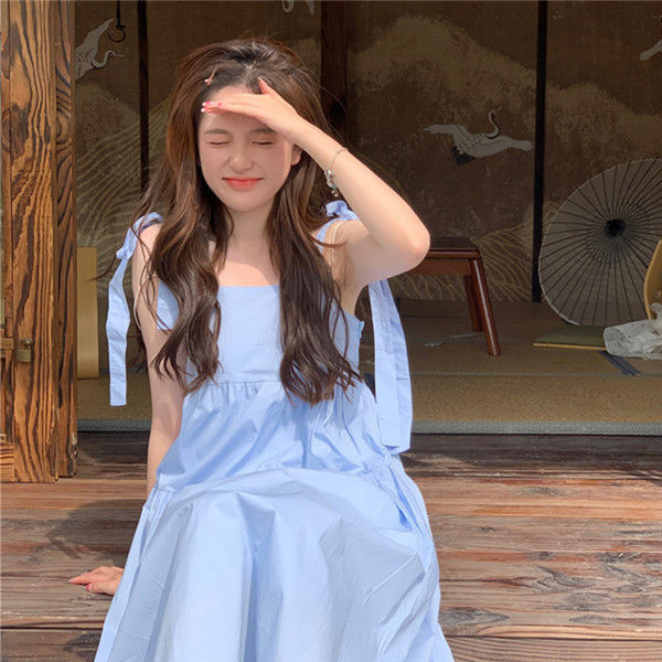 Đầm Dài Hai Dây Dáng Rộng Phối Nơ Thời Trang Mùa Hè Cho Nữ đầm bầu váy nữ váy bé gái váy dài chân váy dài váy nữ chân váy dài