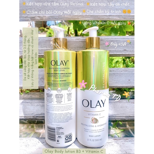 Kem dưỡng thể Olay body lotion with B3 | Bản Mỹ | 177-502ml