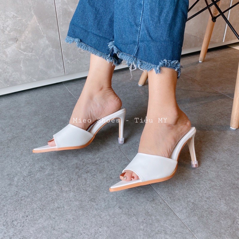 Guốc nhọn quai da Basic [ Mieo Shoes D2055 D2056 D2057]
