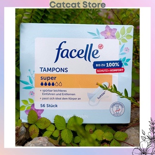 Băng vệ sinh tampon, băng vệ sinh ống Facelle loại 4 giọt dùng cho dâu nhiều - hộp 56 chiếc