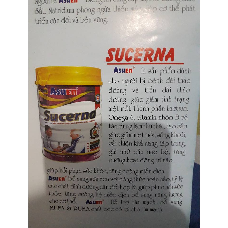 Sữa cho người tiểu đường Sucerna Asuen 900g - Tốt cho tim mạch, đường huyết