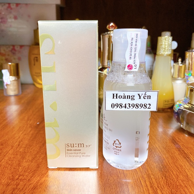 Tẩy trang Su:m37 dạng nước 3 trong 1 Skin Saver Essential Cleansing Water 100ml - Hàng Cty date 2023