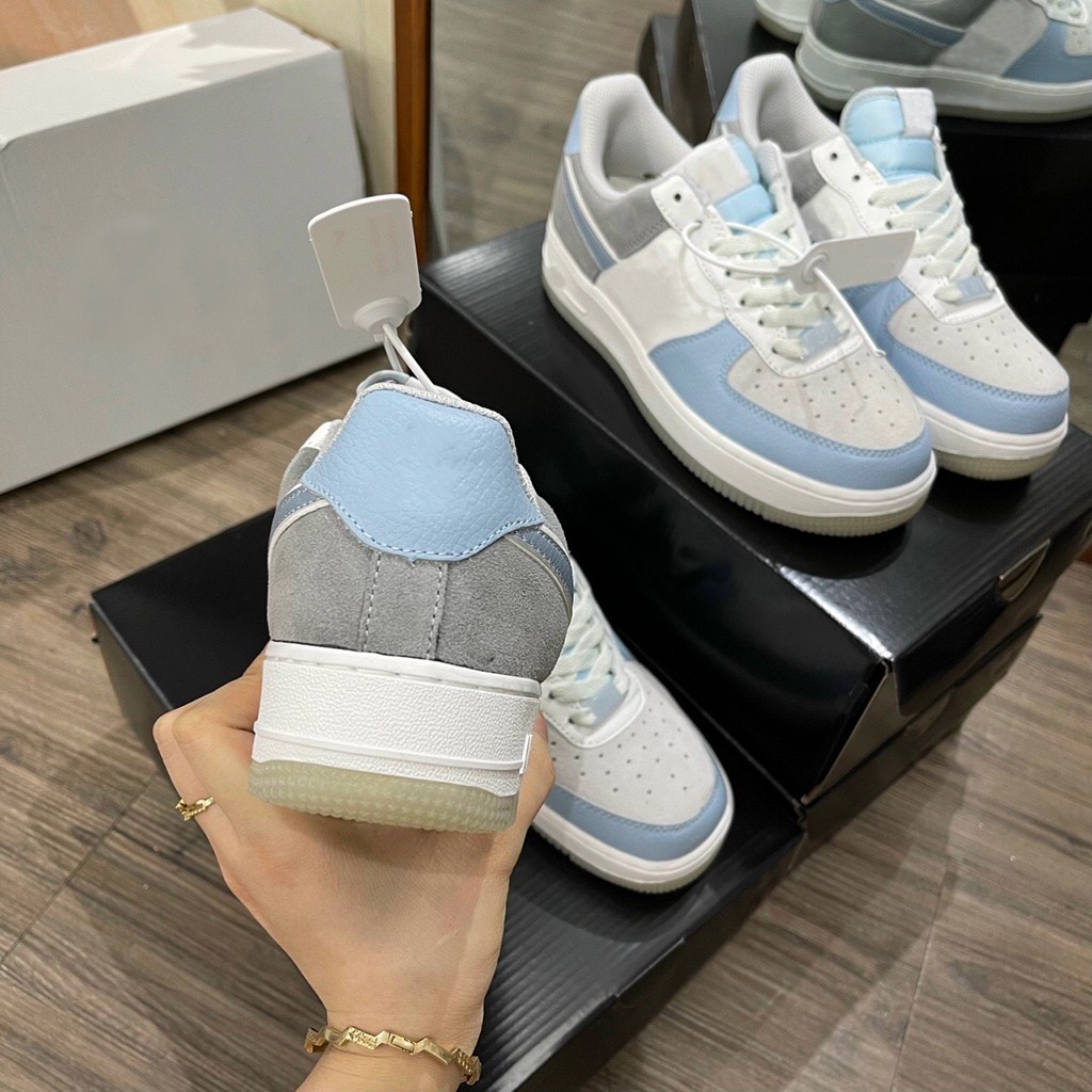 Giày thể thao sneakers cao cấp phối màu xám xanh trắng mã 204