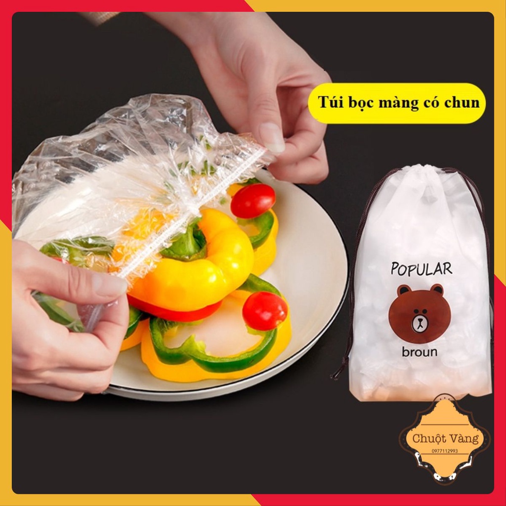 Combo 5 Chiếc Màng Bọc Thực Phẩm Có Chun Hình Gấu