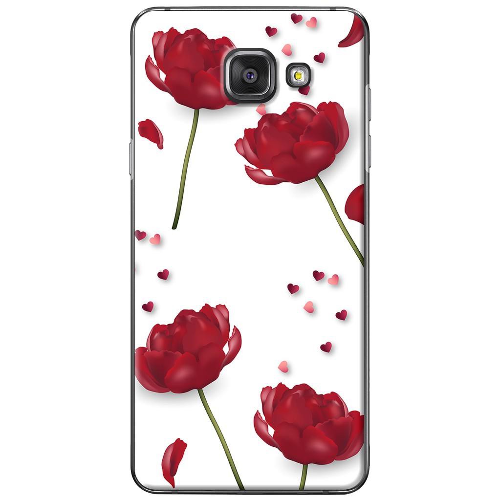 Ốp lưng dành cho điện thoạiSamsung A3/A5/A7/A9 (2016) -  Hoa đỏ trắng ,mẫu ốp mới siêu đẹp,giá tốt