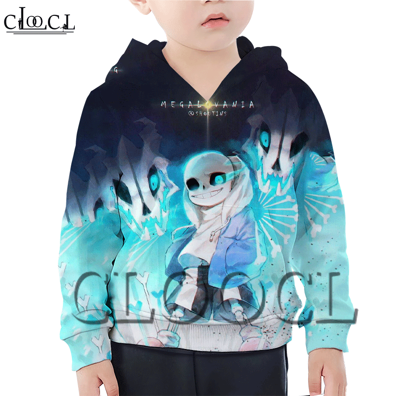 Áo Hoodie Dáng Rộng In Họa Tiết Game Undertale Sans 3d Cho Bé