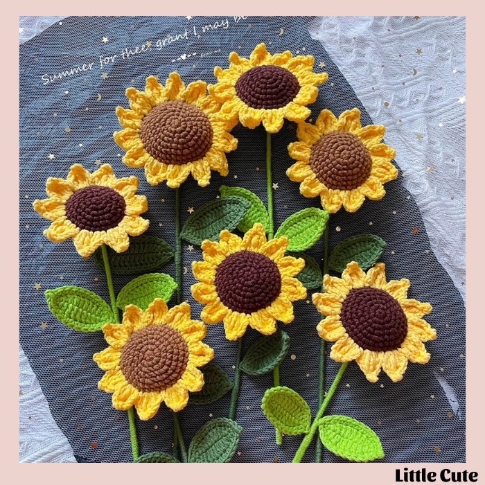 Hoa Hướng Dương Bằng Len Handmade Trang Trí, Làm Quà Tặng