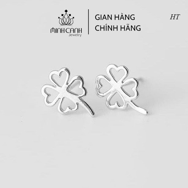 [Mã FARSBR151 giảm 100% đơn 0đ] Bông Tai Cỏ 4 Lá Bạc Loại Rỗng - Minh Canh Jewelry