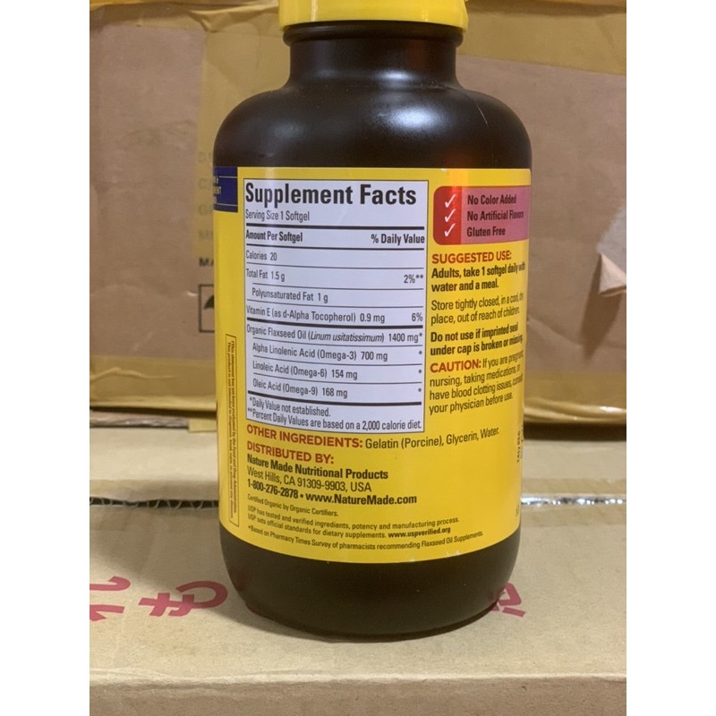 Viên Uống Flaxseed Oil 300 Viên - dầu hạt lanh nature made mẫu mới | Thế Giới Skin Care