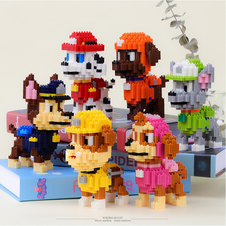 Đồ chơi xếp hình chú chó cứu hộ Hapi Toys - BST mô hình lắp ráp 6 con chó PAW PATROL siêu đáng yêu cho bé