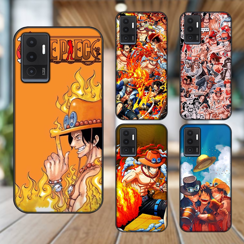 Ốp lưng Vivo V23e viền đen in hình Ace One Piece