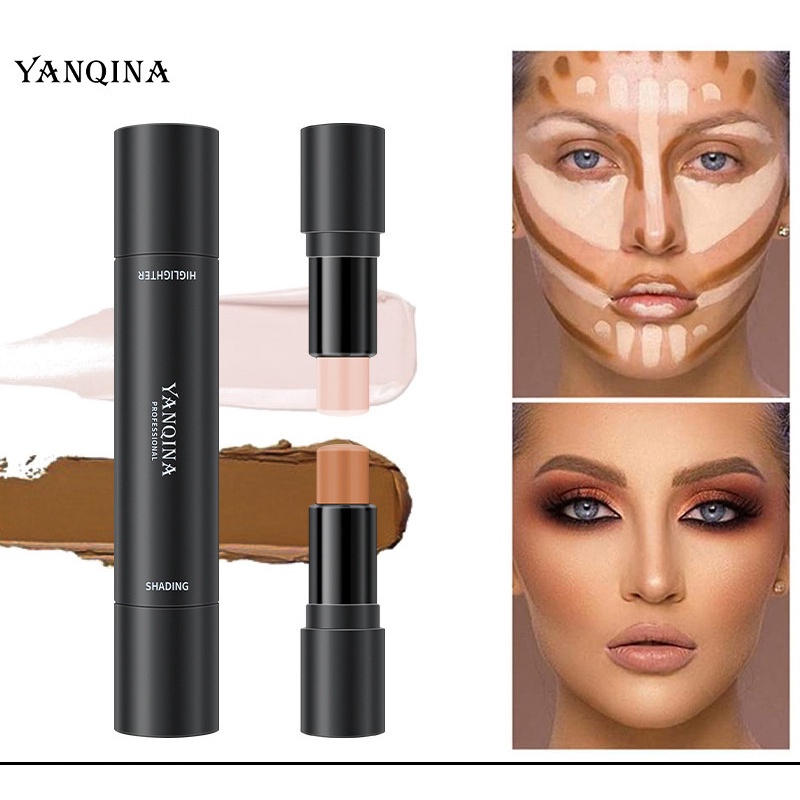 Thanh che khuyết điểm Hai Đầu 3 Màu Sắc Tùy Chọn Trang Điểm Bắt Sáng Và Tạo Khối Cho Nữ