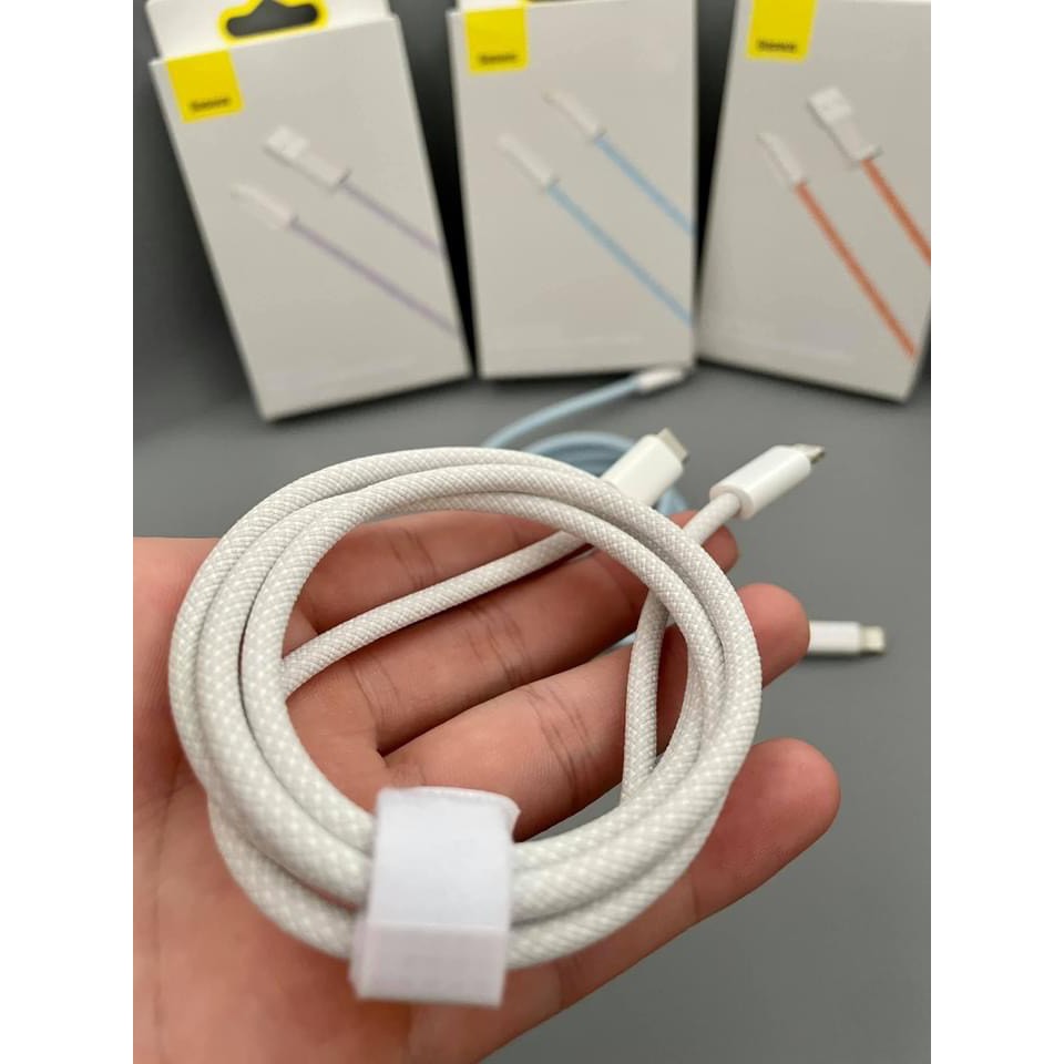 Dây sạc nhanh iphone 20w, cáp sạc nhanh bọc dù siêu bền chính hãng Baseus - SONA Offical