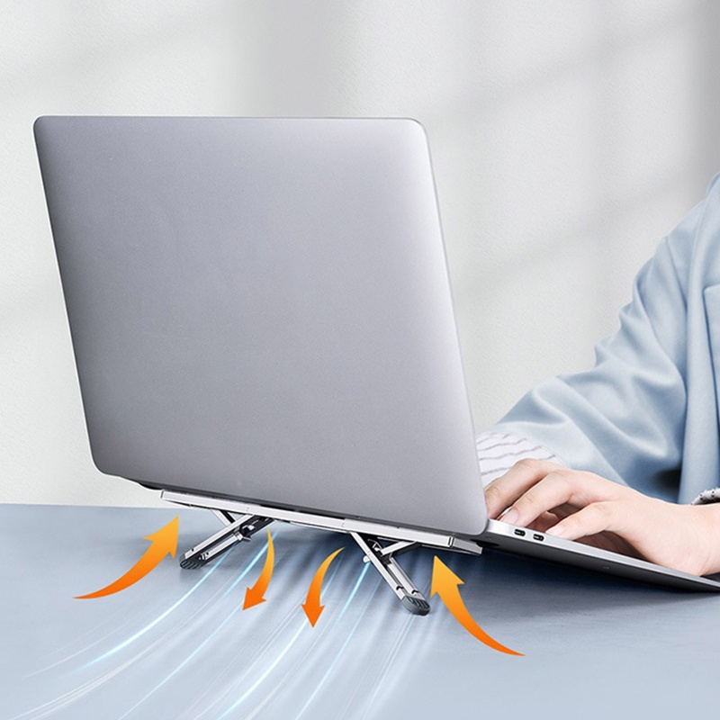 Giá Đỡ Nâng Laptop / Máy Tính Bảng Bằng Hợp Kim Nhôm Thiết Kế Tản Nhiệt Chống Trượt Tiện Dụng