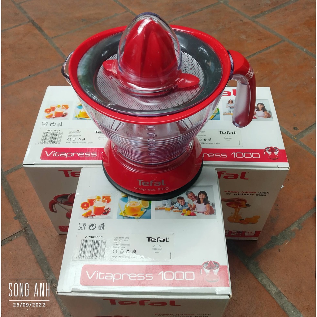 Tefal- Máy vắt cam Vitapress ZP302538 dung tích cốc đựng 1L, vắt kiệt, chạy êm, hàng chính hãng bảo hành 24 tháng