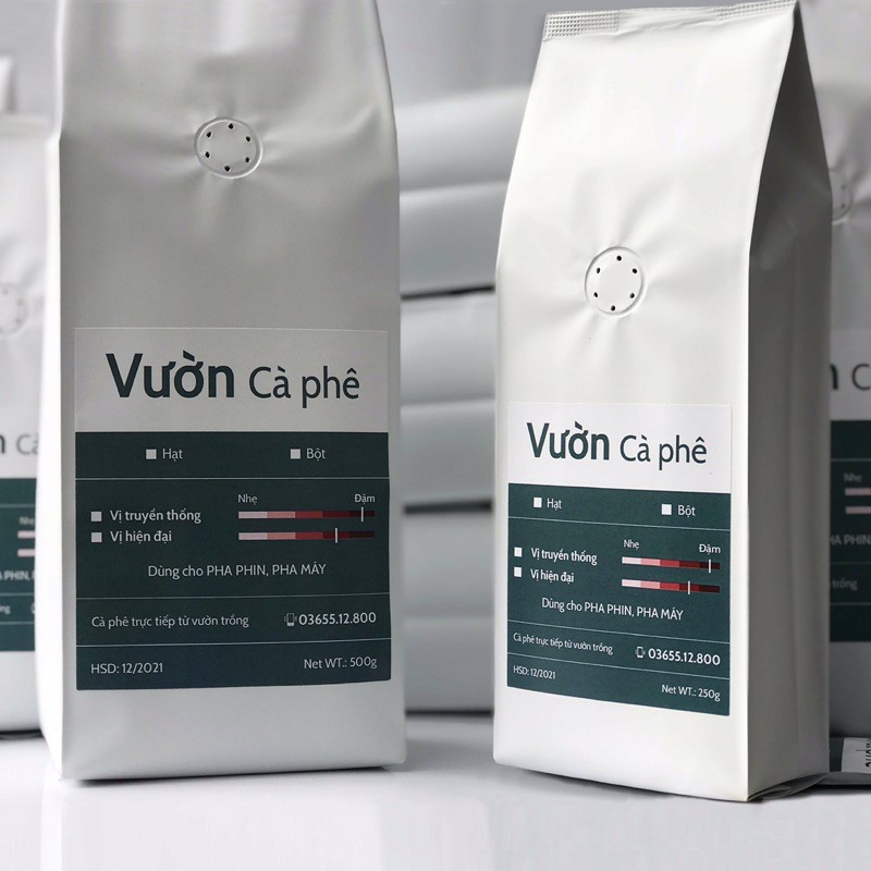 500G Cà phê VỊ HIỆN ĐẠI, Arabica phối hợp Robusta rang xay nguyên chất, pha phin pha máy Vườn Cà phê