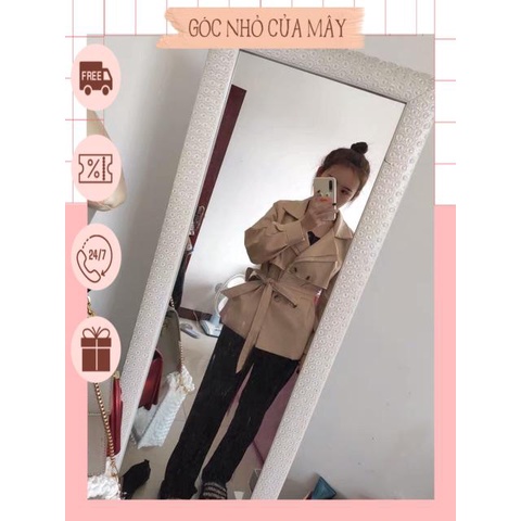 Áo trendcoat kaki dáng ngắn GNCM