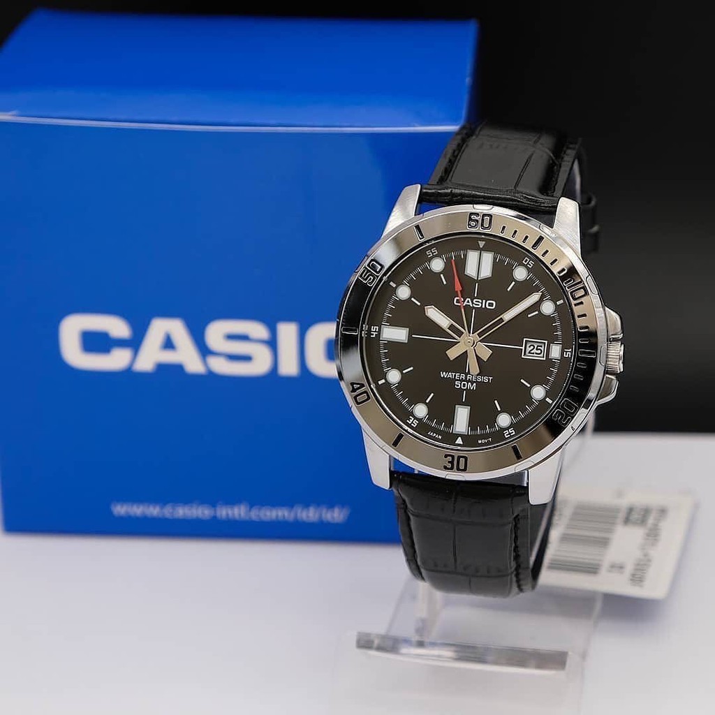 Đồng hồ Casio nam - MTPVD01L-1E kiểu thợ lặn dây da