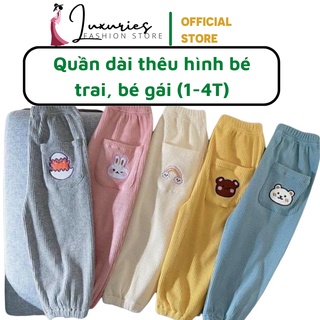 [Quần Trẻ Em] Quần dài bé trai, bé gái siêu đẹp, chất vải lem tăm thuê hình thú ngộ nghĩnh,Luxuries Store-SMK-01