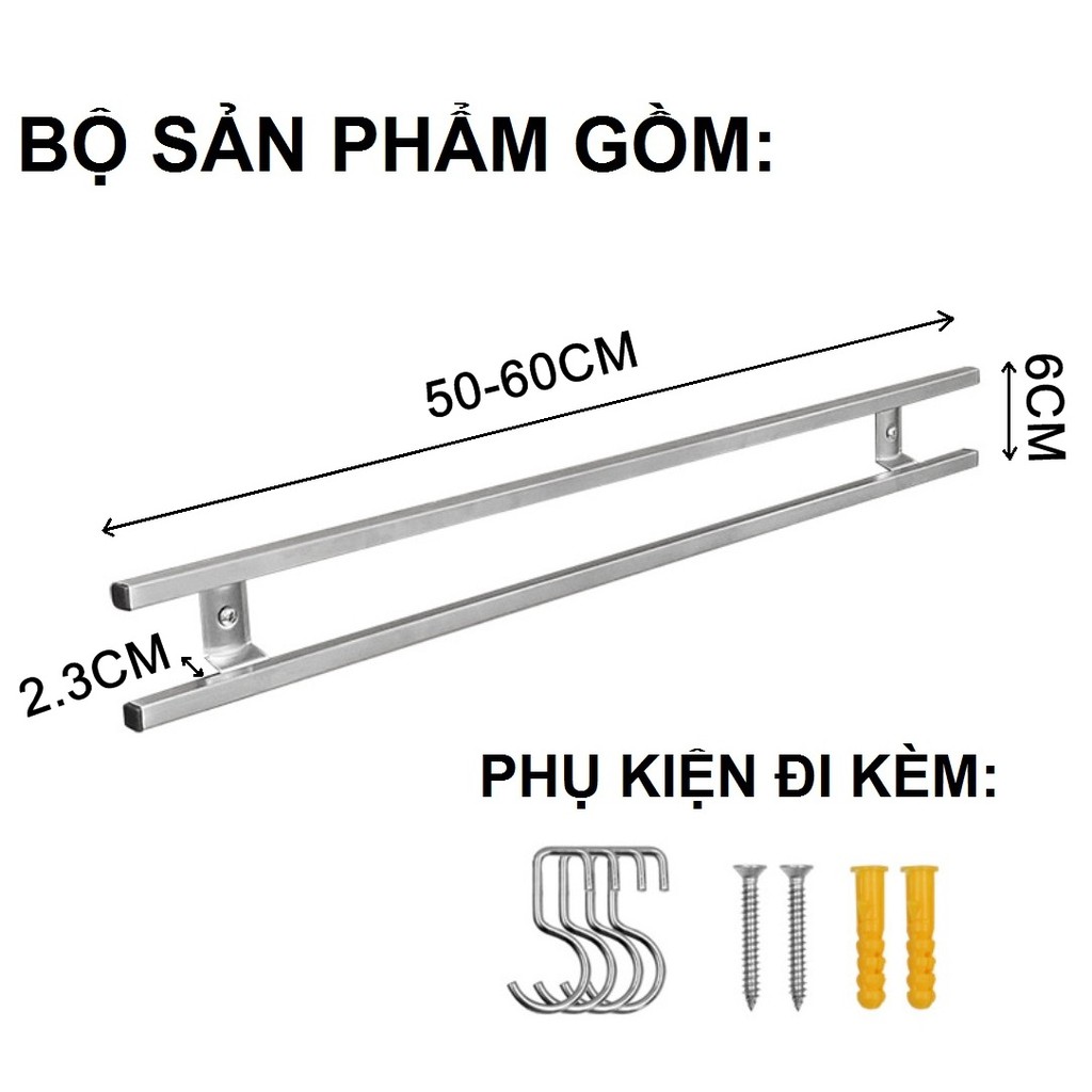 Giá nam châm kép dắt dao, treo đồ inox 304 DandiHome