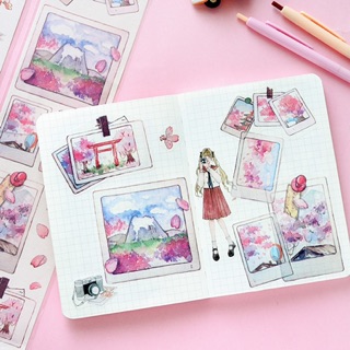 Sticker trang trí sổ chủ đề sakura