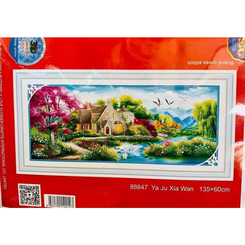 Tranh thêu chữ thập Ngôi nhà mùa xuân 88847