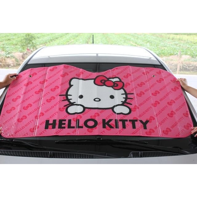 Tấm che nắng gắn kính chắn gió xe ô tô hình mèo hello kitty xinh xắn