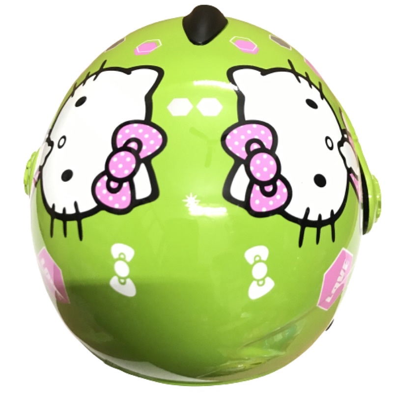 Nón bảo hiểm trẻ em có kính Hello kitty V&amp;S cho bé 3-6 tuổi - dưới 18kg - màu xanh lá - VS103KS