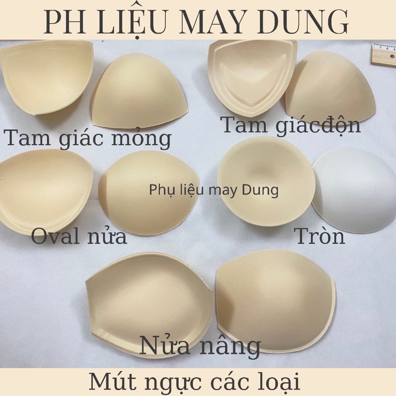 Mút độn ngực tròn, tam giác, oval đủ loại: 1 cặp