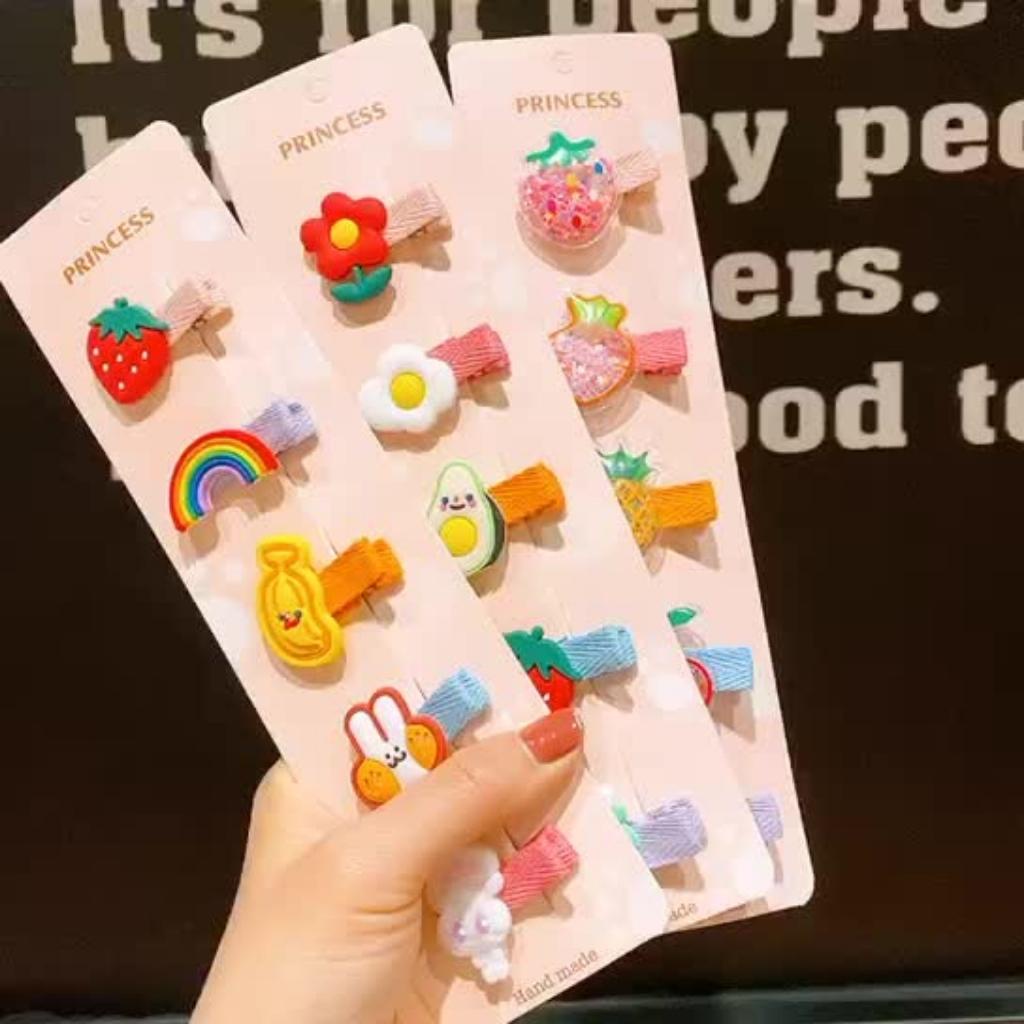 Set 5 kẹp tóc hình hoa quả xinh xắn cho bé gái