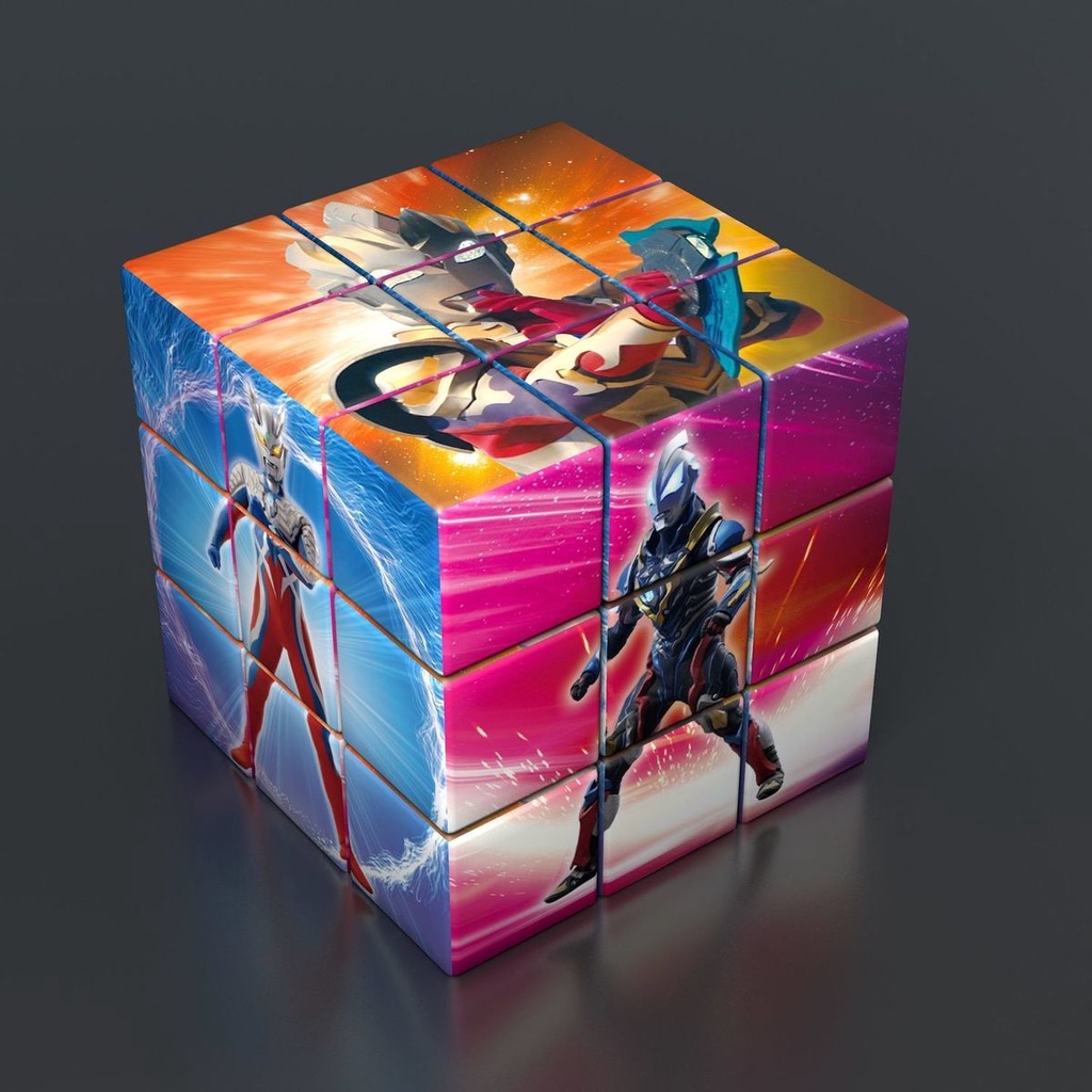 ♣Tiga Ultraman Rubik’s Cube Original Toy Development of Puzzles, Animation, Third-Order Set, Children’s Puzzle