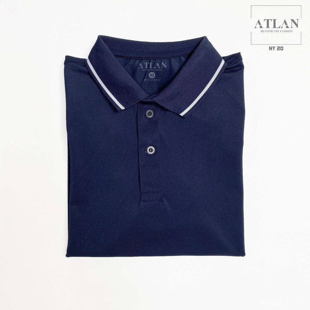 Áo Nam 💖 𝘍𝘳𝘦𝘦𝘴𝘩𝘪𝘱 💖 Polo Ngắn Tay Có Cổ Xanh Đen Bo Sọc Trắng - NY21 | BigBuy360 - bigbuy360.vn