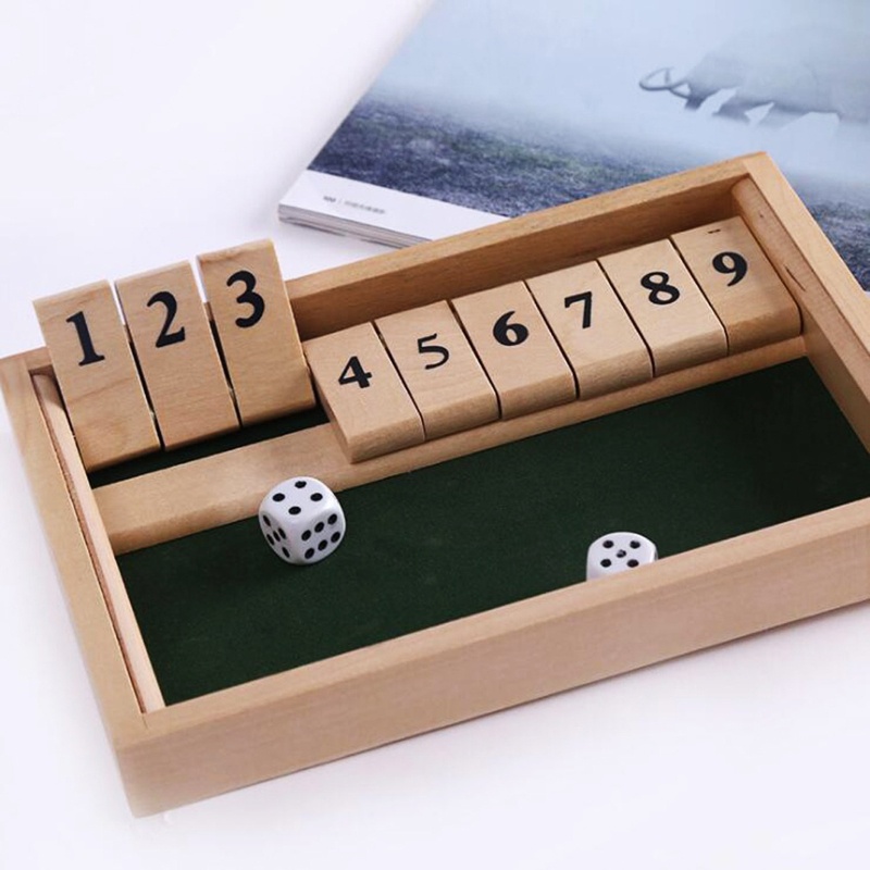 HO Classic Game Shut the Box Bar Game cho w 9 Number Tiles 2 Children Math To