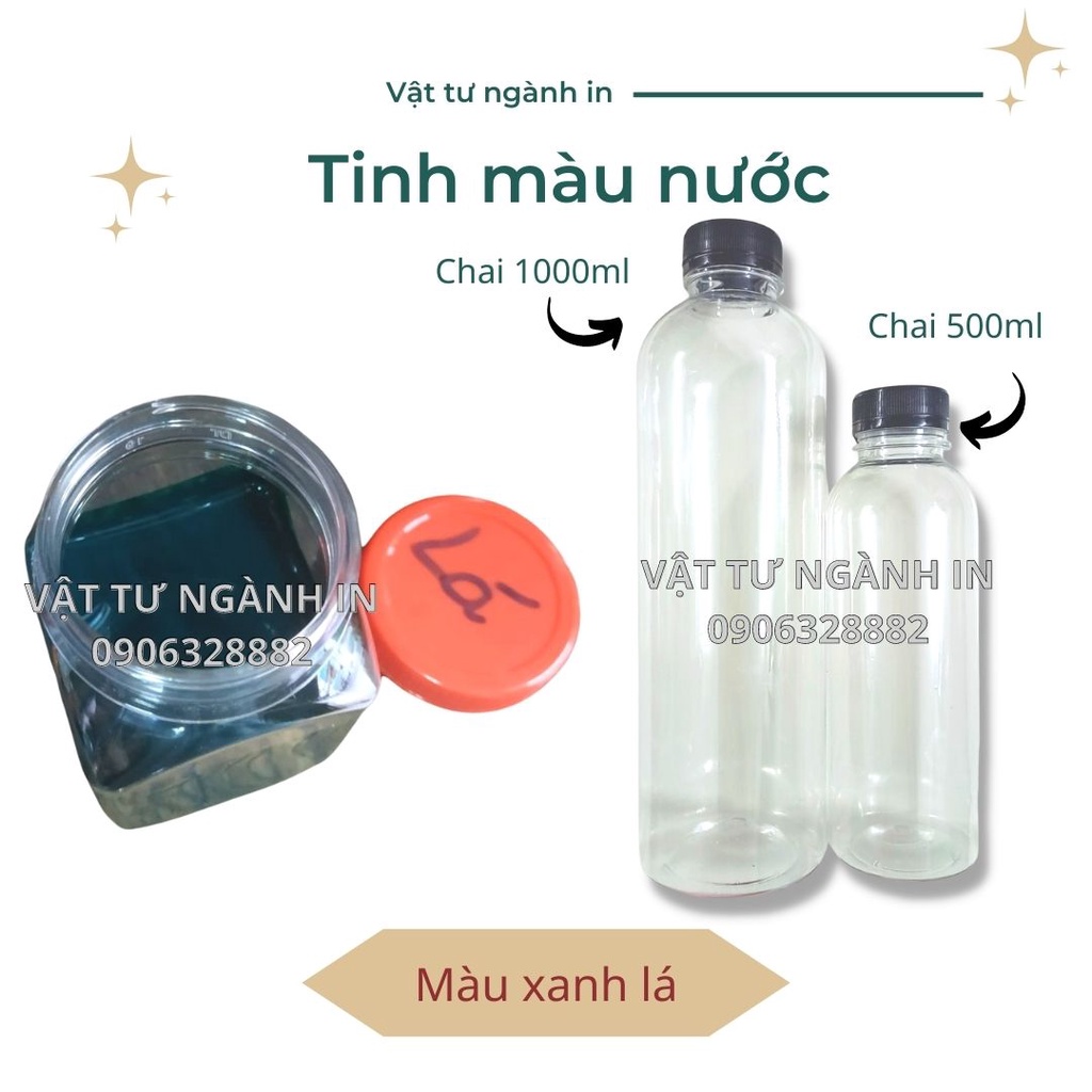 Chai 500ml Màu nước để tô tượng, pha sơn nước, vẽ màu, hội họa, in lụa trên vải, màu nguyên chất đậm đặc, không pha nước