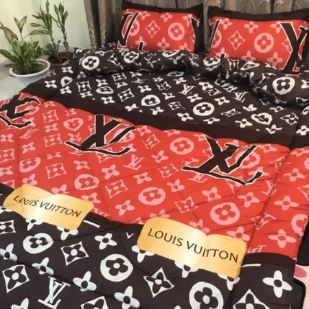 Trọn bộ 5 món chăn phao trần bông ga chun vỏ gối poly cotton mẫu mới