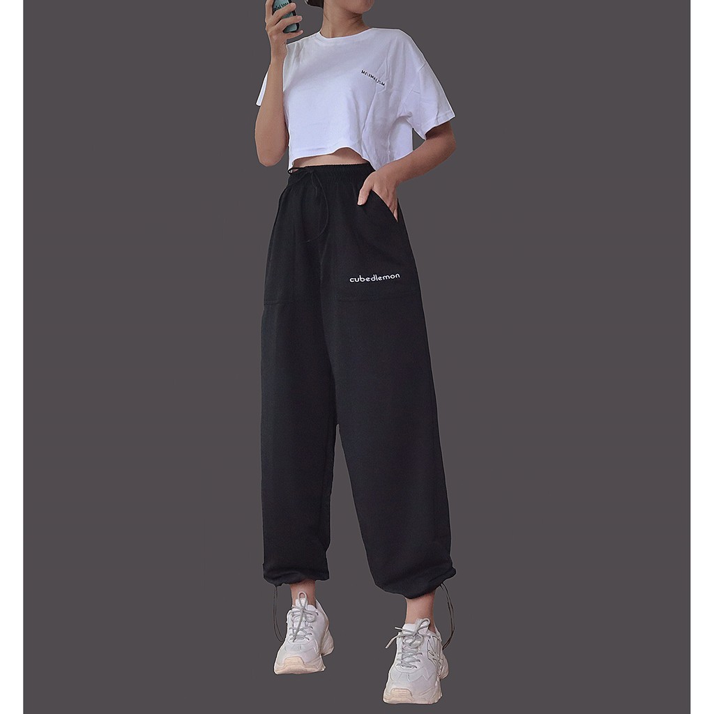 |hình thật độc quyền| Quần nỉ jogger ulzzang da cá túi trước