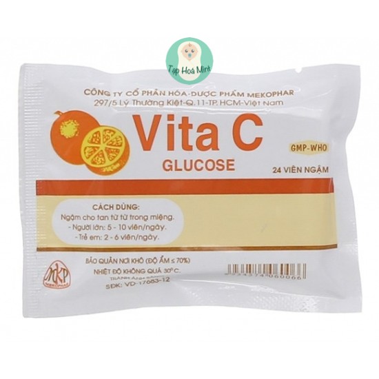 Kẹo ngậm Vita C Glucose, vitamin C gói 24 viên - Tạp hoá mint