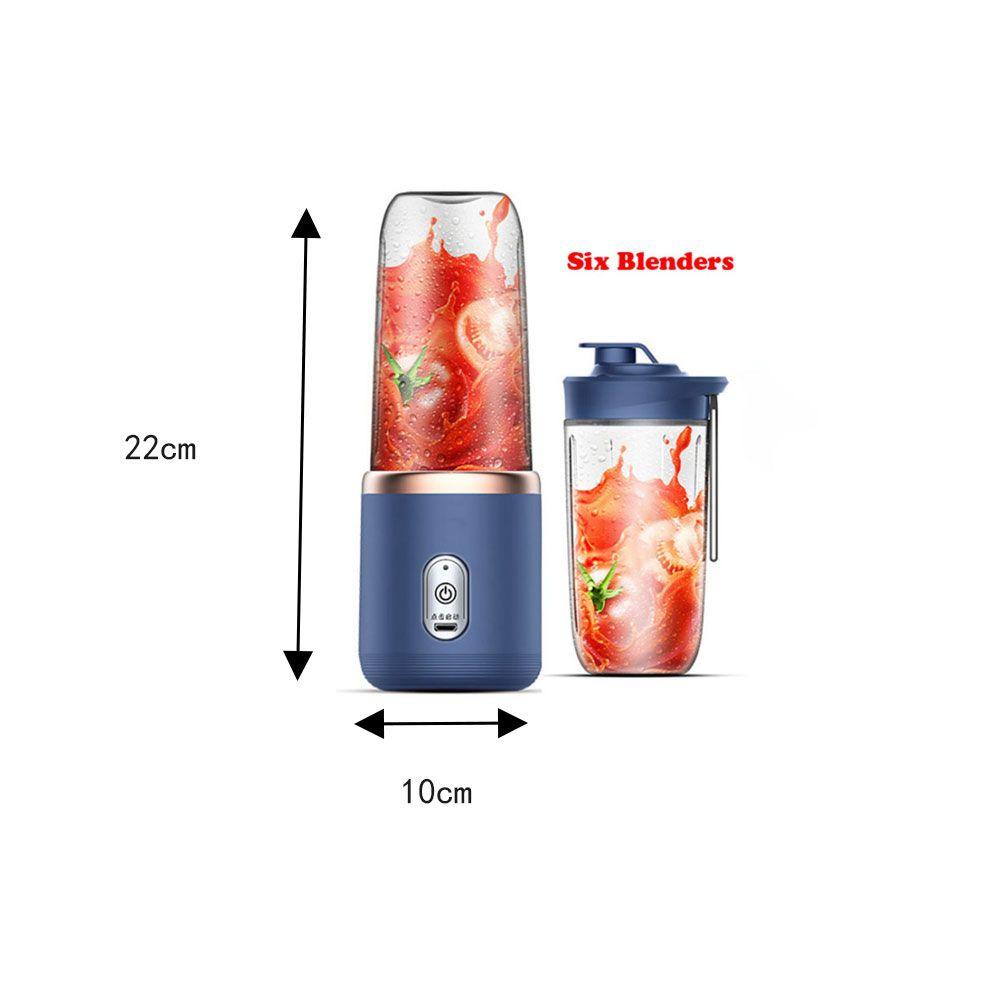 Máy ép trái cây xay sinh tố USB lắc làm smoothie 6 lưỡi 400ml xách tay đi du lịch