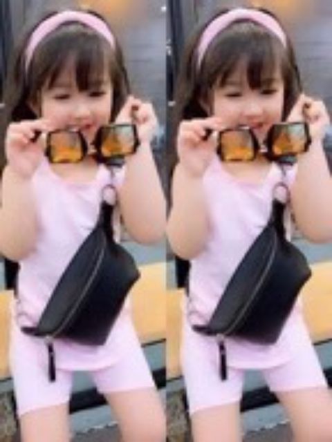 Bộ quần áo kèm ribon bé gái siêu iu