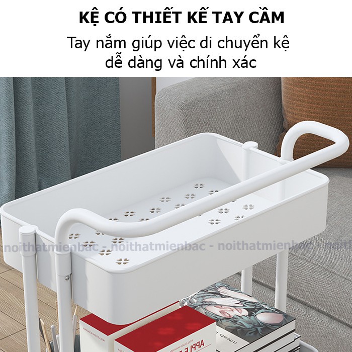 Kệ đa năng 3 tầng nhập khẩu cao cấp, có bánh xe di chuyển và tay cầm tiện lợi