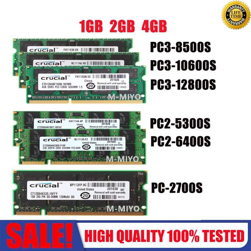 [Mã ELCB07 hoàn 15% xu đơn 99k] Ram 2gb/4gb/8gb Laptop Ddr2 Ddr3 667/800/1066/1333/1600mhz | BigBuy360 - bigbuy360.vn