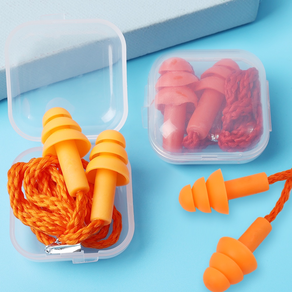 1 Cặp Nút Bịt Tai Chống Ồn/Chống Nước Bằng Silicone Khi Bơi Lội