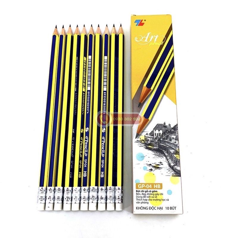 COMBO 1hộp=10 cái bút chì 2B,HB nét đậm hàng công ty chính hãng