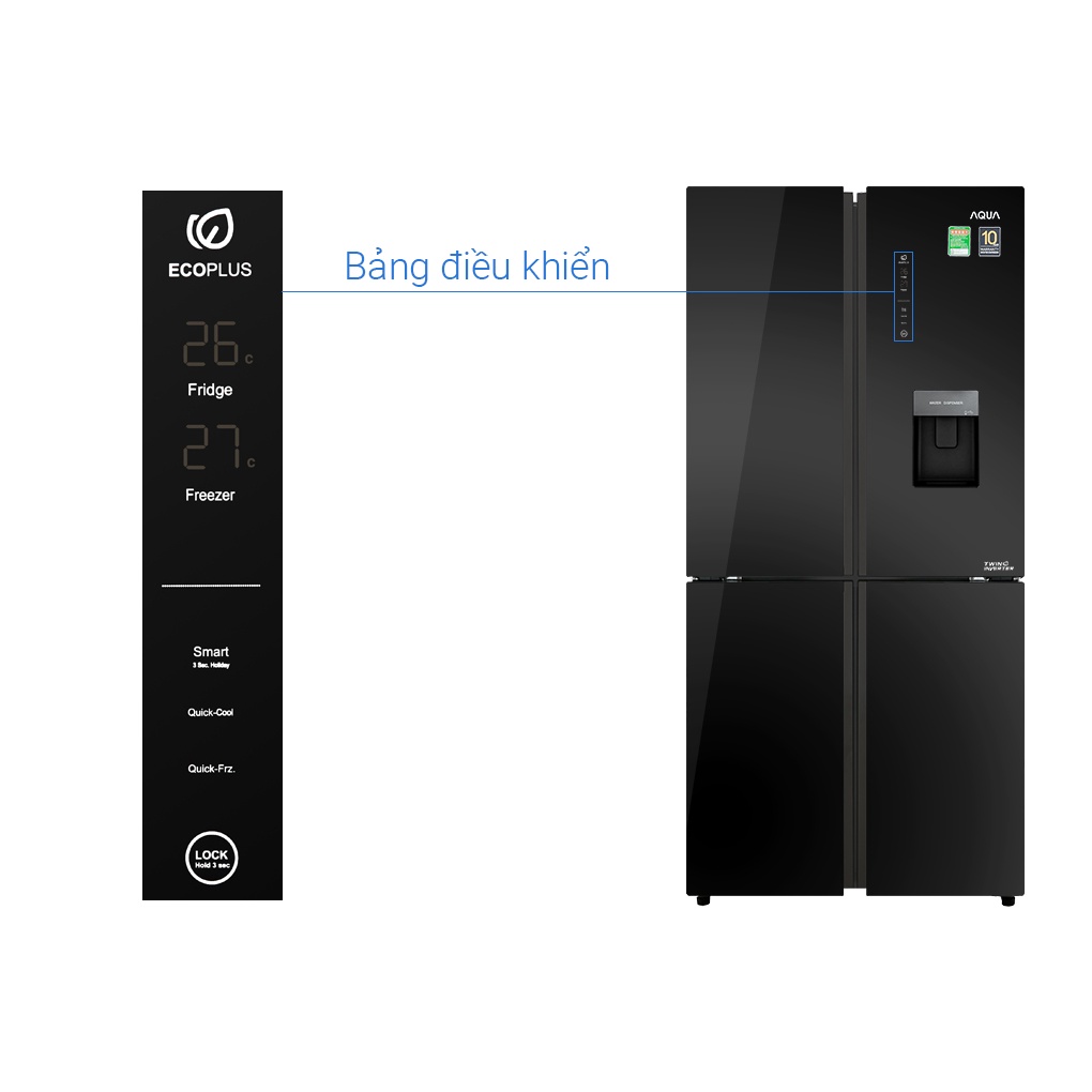 FREESHIP _Tủ lạnh Aqua Inverter 456 lít AQR-IGW525EM GB