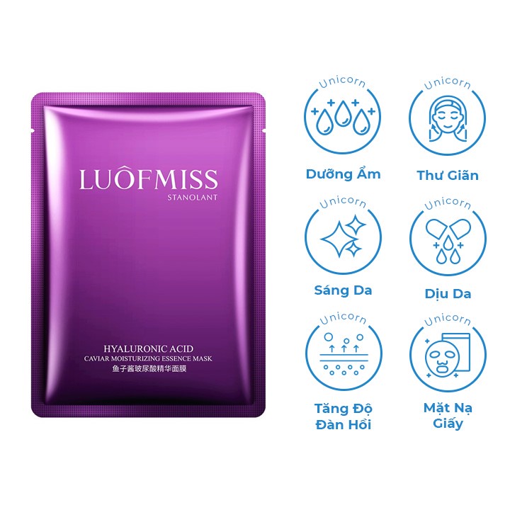 Mặt nạ Dưỡng Ẩm Cáp Nước Làm Dịu Da Sáng Da Hyaluronic Acid LUOFMISS